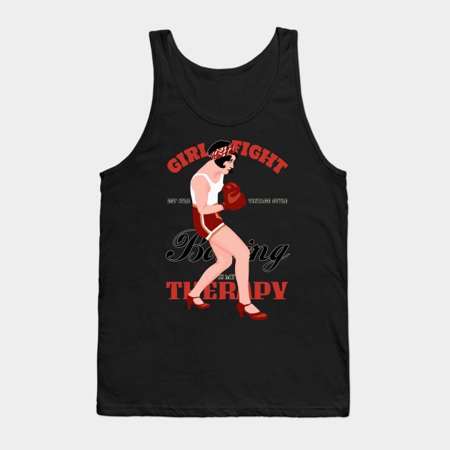 Boxing Girl Fight Vintage Style Tank Top by KewaleeTee